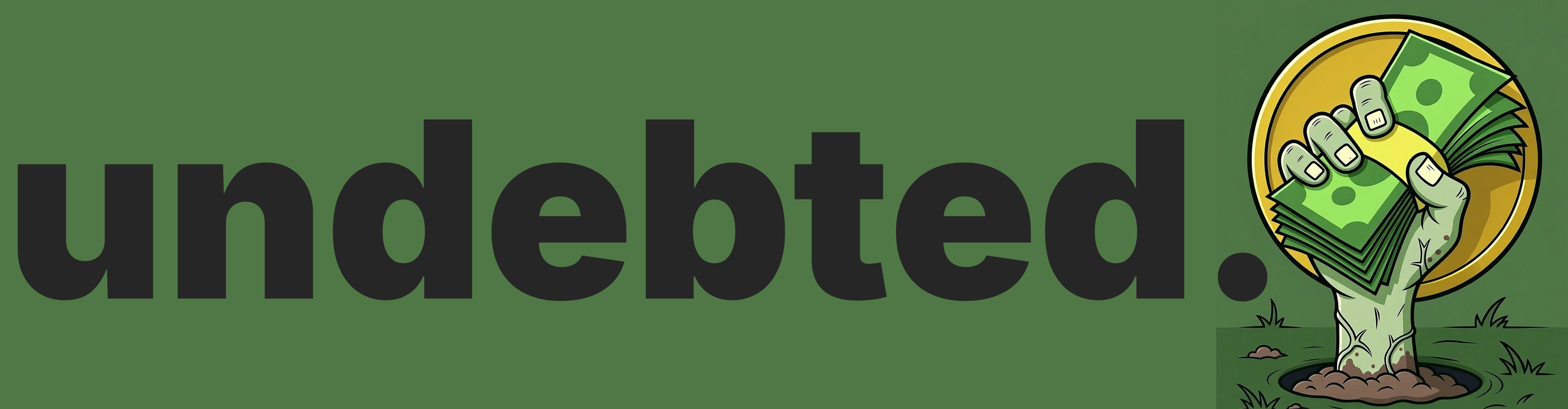 undebted bumper sticker